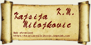 Kajsija Milojković vizit kartica